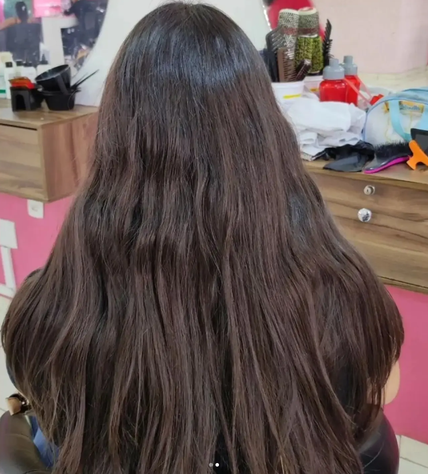 Cabelo antes da transformação no Salão Cheia de Charme RP